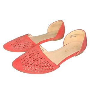 Restricted Coral D’Orsay Laser Cut Slip On Flats Size 6.5